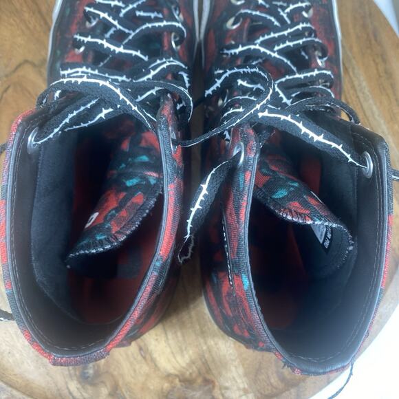 Converse Chuck Taylor Much Love Mens Black Red Size 9.5 High Top Y2K Rose Shoes - Picture 7 of 10